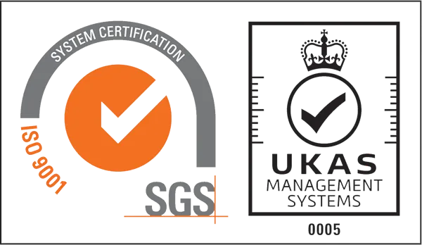 alt="ISO 9001 and UKAS Quality Control Certification Logo"
